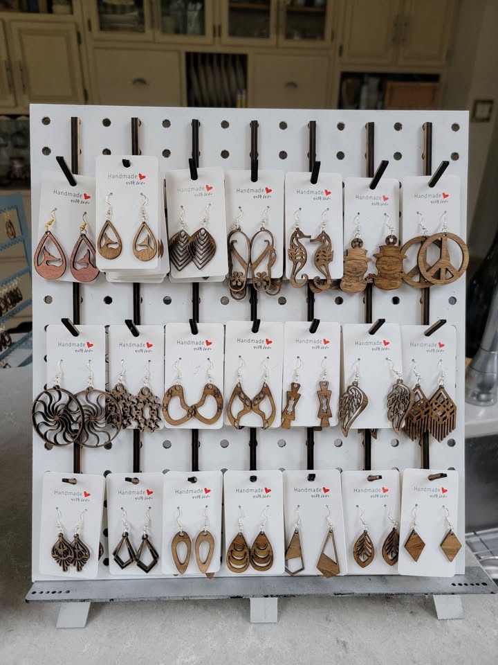 Laser Cut Custom Wooden Earrings - photo 3