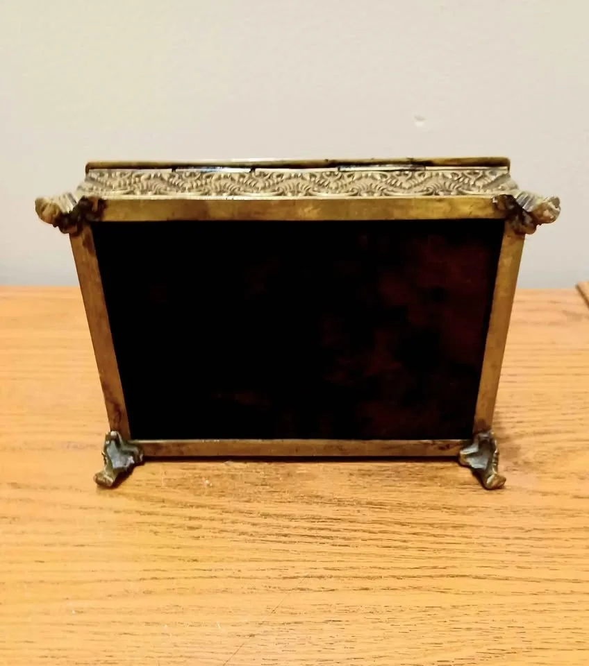 Antique Embossed Solid Brass Jewelry Box image indicator(5)