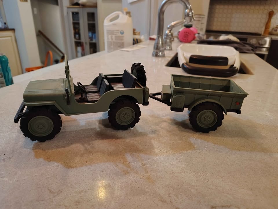 1944 Willy's Jeep with trailer 3D Model - photo 2