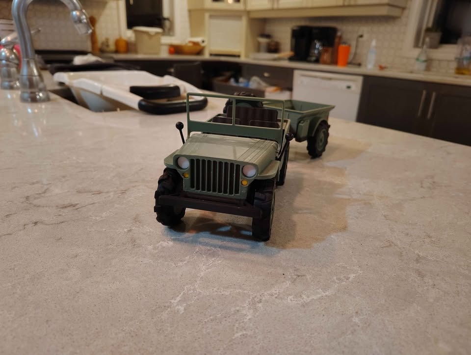 1944 Willy's Jeep with trailer 3D Model - photo 3