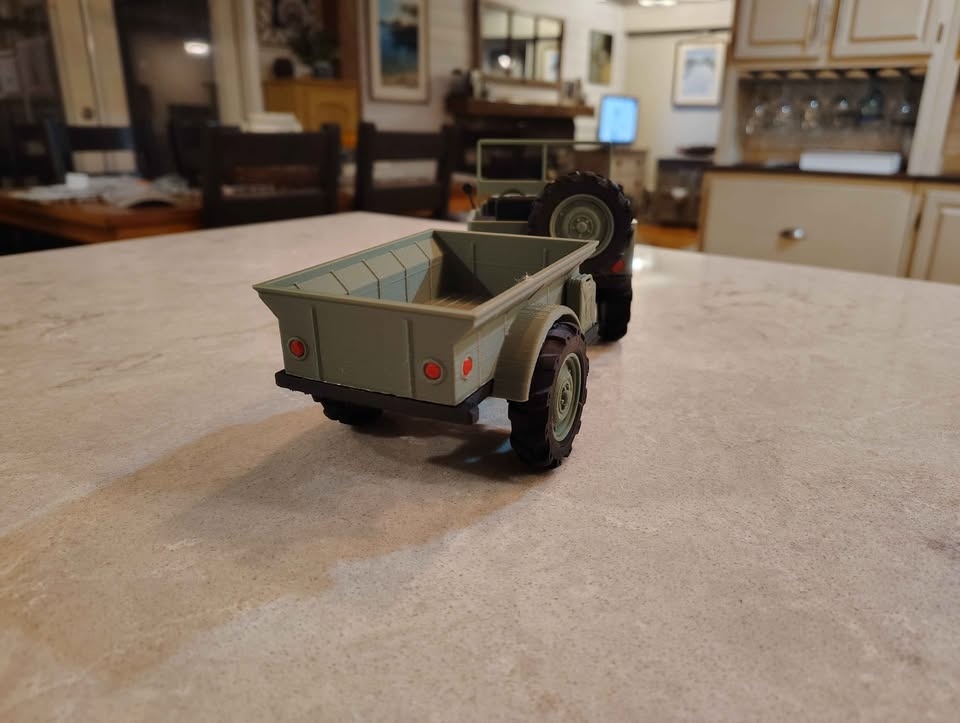1944 Willy's Jeep with trailer 3D Model - photo 5