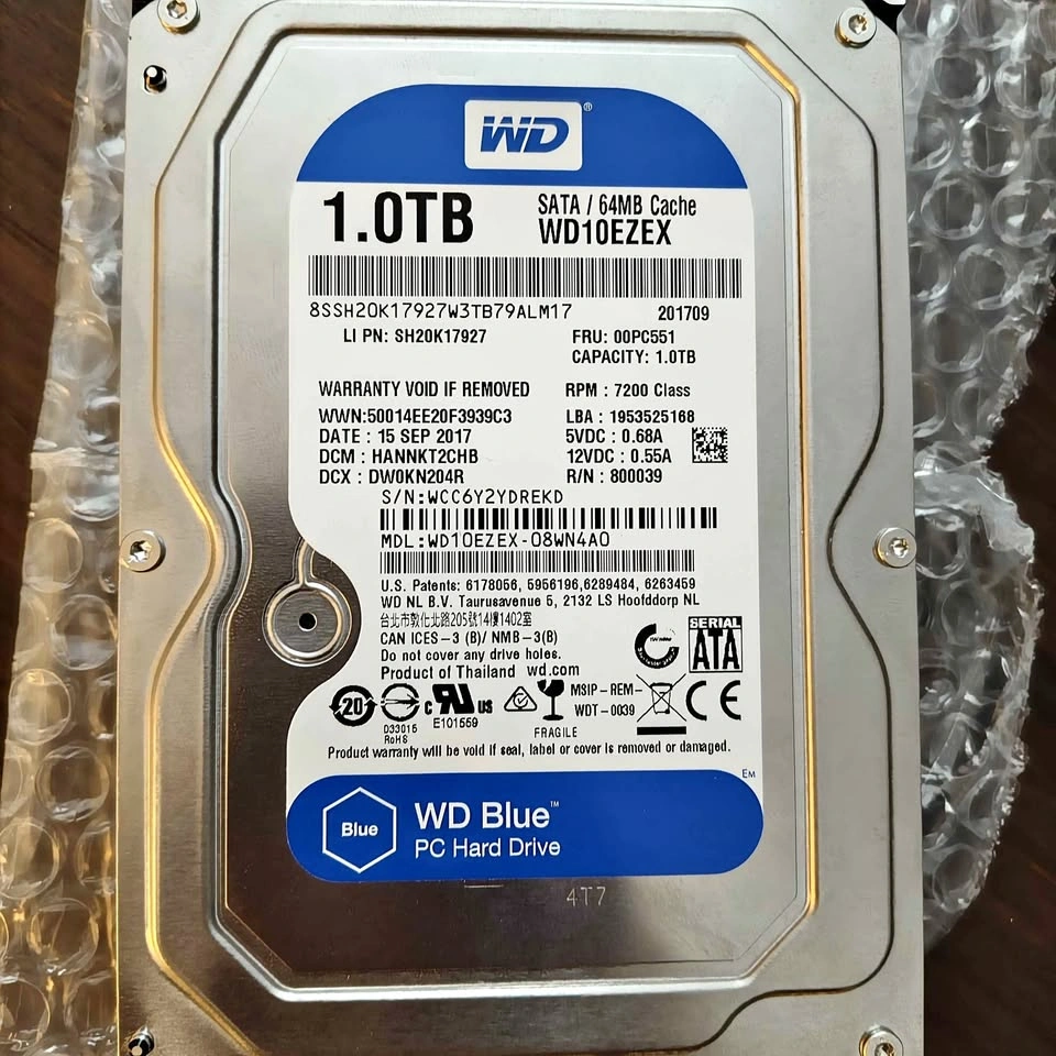 1TB 3.5" SATA WD HDD