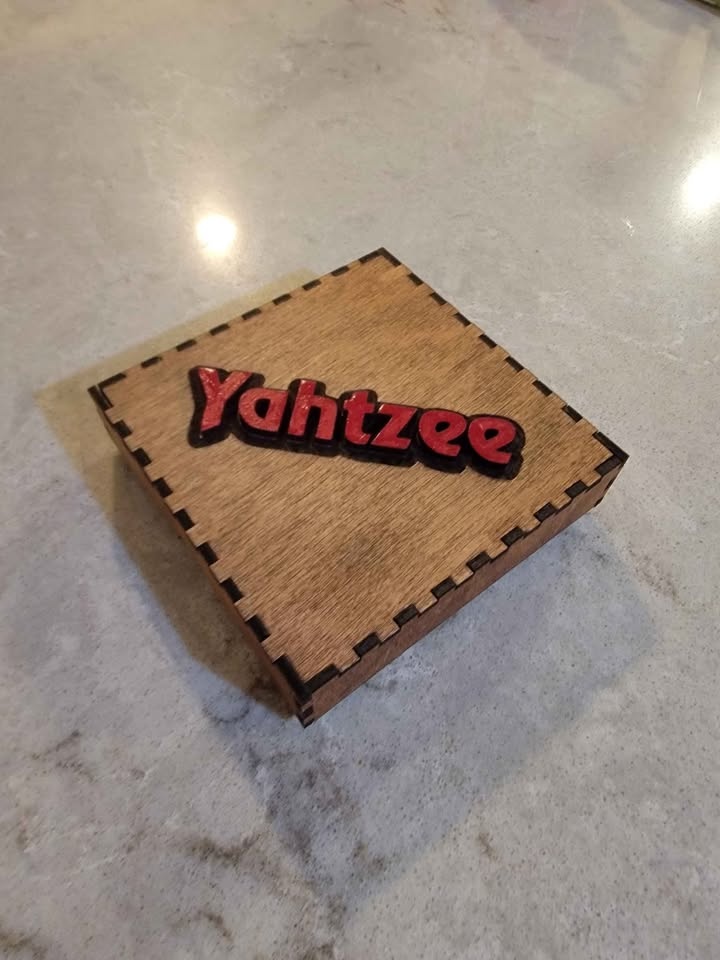 Travel Yahtzee Game with Fancy Wood Case (Laser Cut) - photo 2