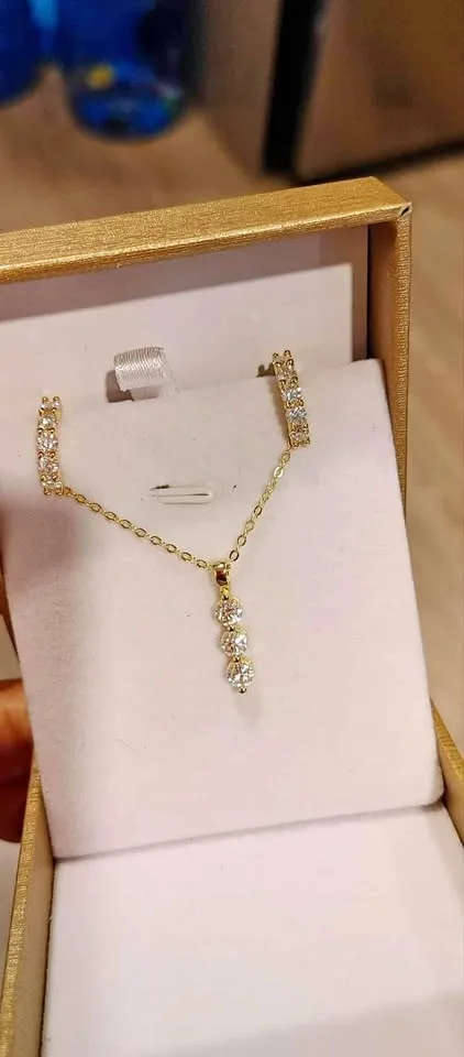 Lab Diamond Earring Necklace Set VVS1 D Color thumbnail