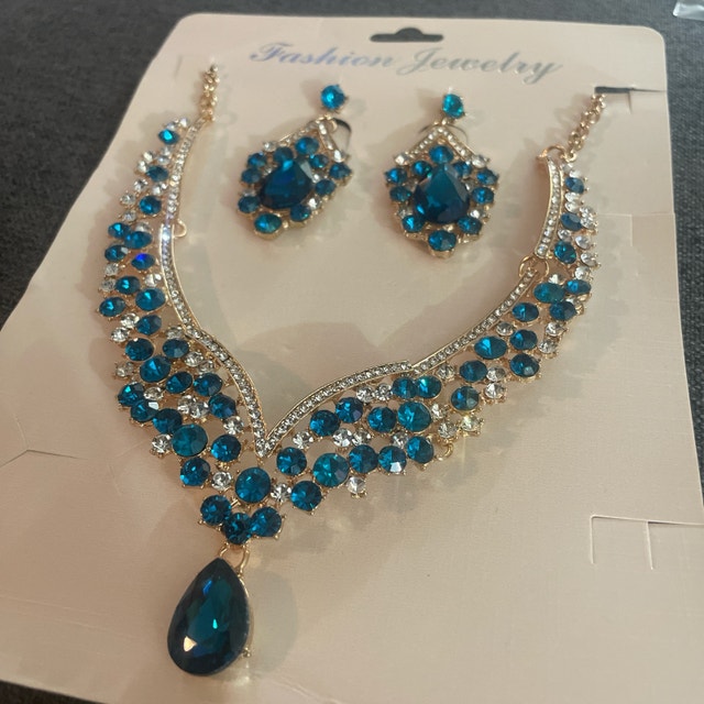 Aquamarine Blue & Silver 2pc Jewelry Set - photo 3