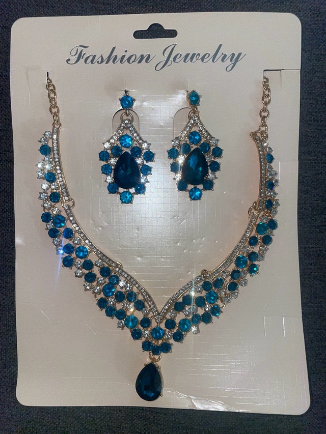 Aquamarine Blue & Silver 2pc Jewelry Set - photo 4