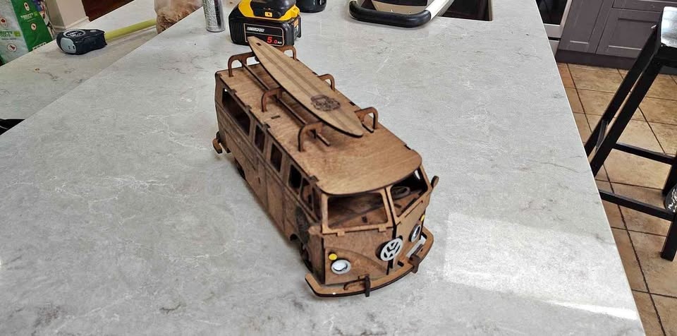 VW Surfer Van Laser Cut Model