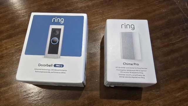 Ring Doorbell Pro + Chime Pro (Brand New) + 3 Covers + 1 Chime