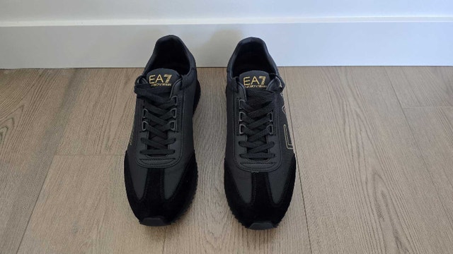 Armani EA7 Black and White Vintage Sneakers - $120