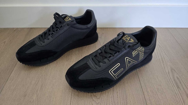 Armani EA7 Black and White Vintage Sneakers - $120 - photo 2