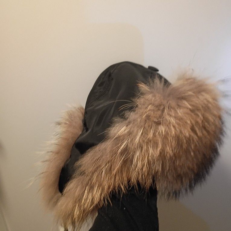Ushanka Russian Winter Hat Real Racoon Fur - photo 2