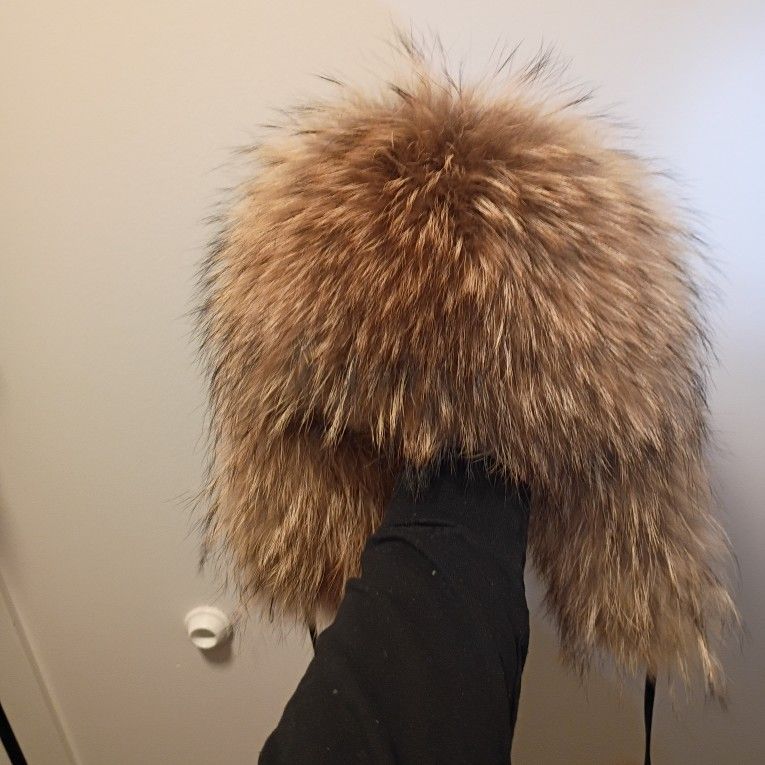 Ushanka Russian Winter Hat Real Racoon Fur - photo 3