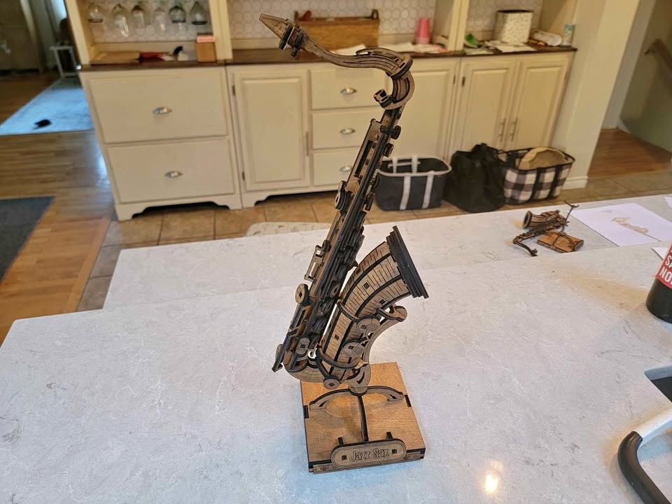 Laser Cut Wooden Saxophone 3D Model