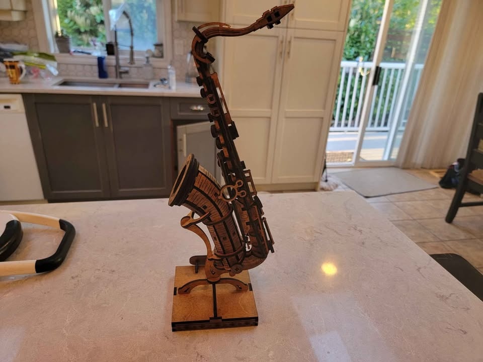 Laser Cut Wooden Saxophone 3D Model - photo 5