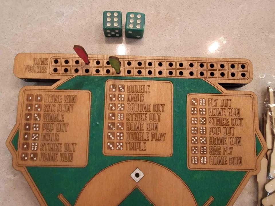Custom Dice Baseball Board Game (Laser Cut, Hand Painted) - photo 3