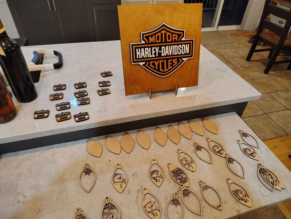 Harley Davidson Laser Cut Logo Wood Display Sign - photo 2