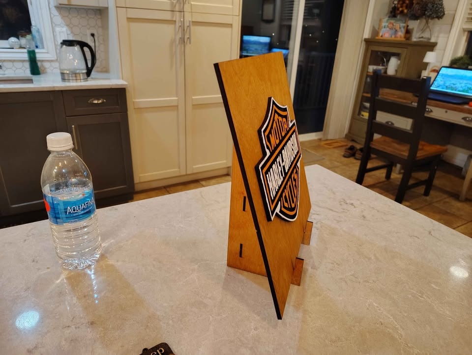 Harley Davidson Laser Cut Logo Wood Display Sign - photo 4