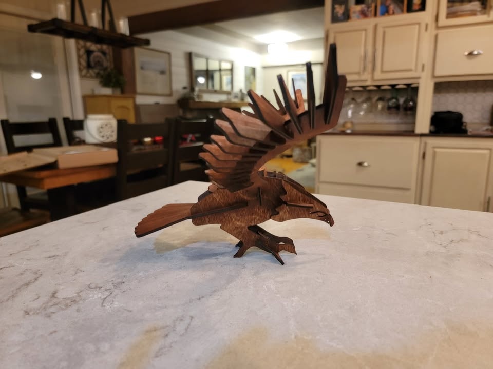 Laser Cut Eagle Wood Decoration Model - photo 2