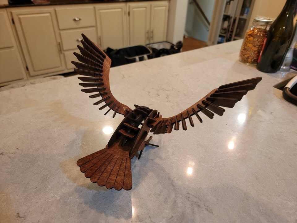 Laser Cut Eagle Wood Decoration Model - photo 3