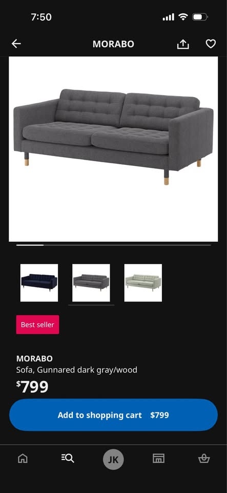 Ikea Morabo 3 Seater Sofa - Good Condition - photo 3