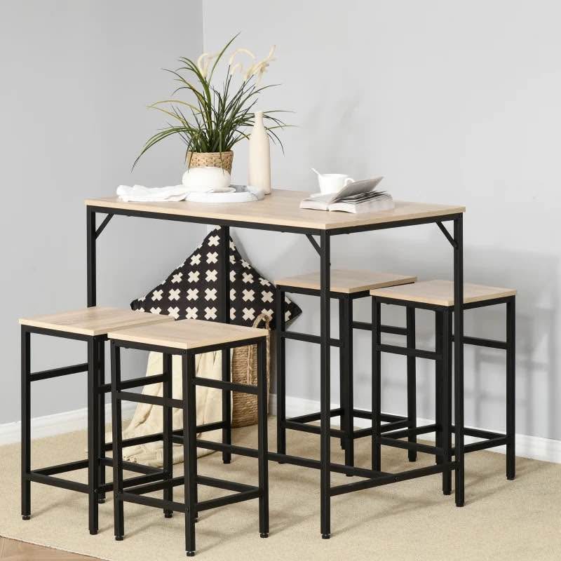 5-Piece Dining Table & 4 Stool Set - photo 2