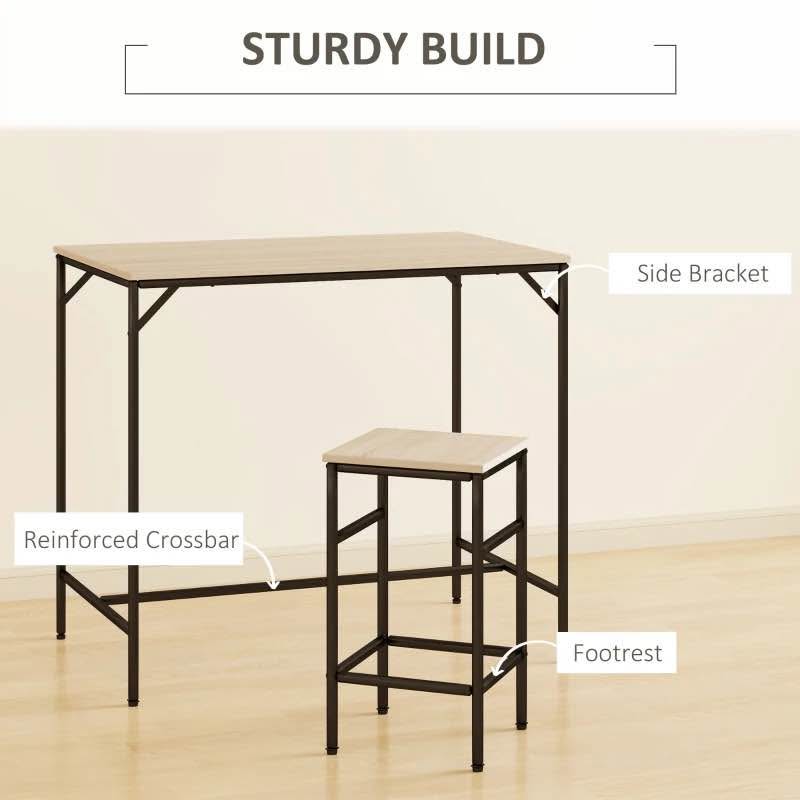 5-Piece Dining Table & 4 Stool Set - photo 4