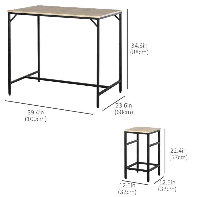 5-Piece Dining Table & 4 Stool Set - photo 5