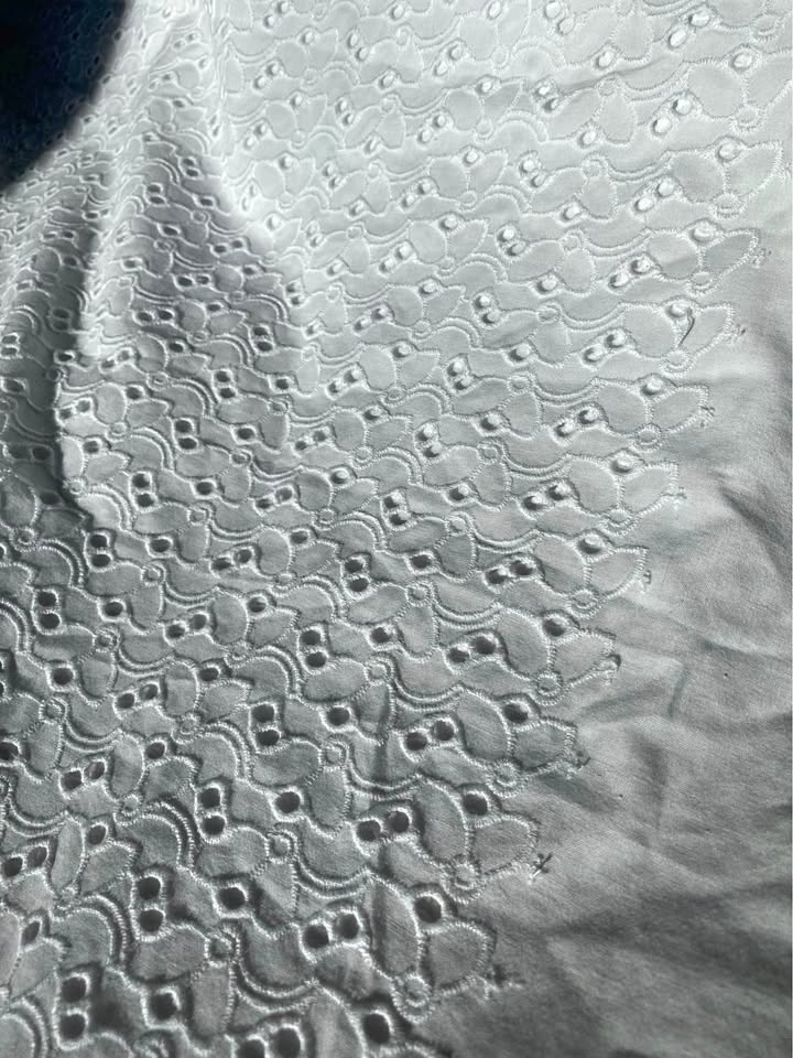White Eyelet Cotton Fabric