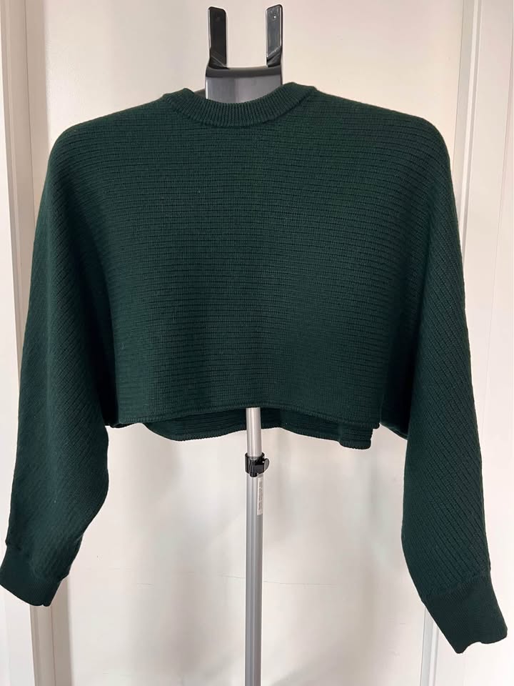 Wilfred Ribbed Green Cropped Sweater - photo 2