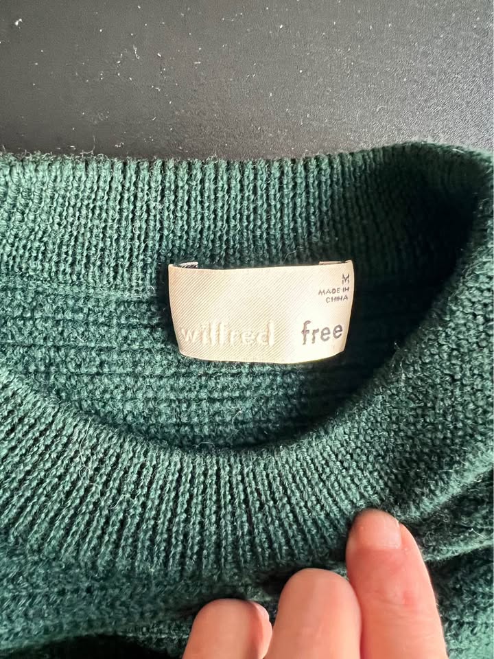 Wilfred Ribbed Green Cropped Sweater - photo 4