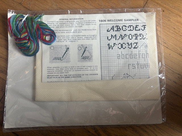 Vintage Cross Stitch Welcome Sampler, 8"x10" - photo 3