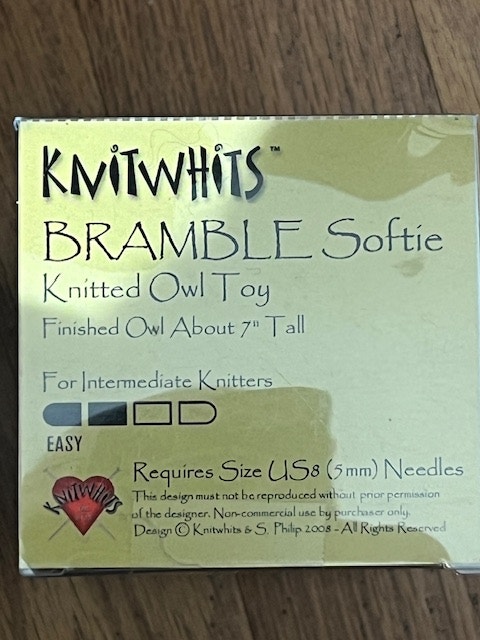 Knit Whits Bramble Softie Knitted Owl Toy Kit, New