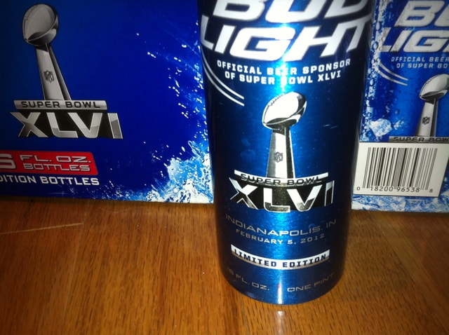 Superbowl 2012 NFL Football Empty Aluminum Collectors