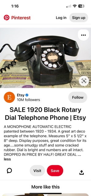 Vintage Antique 1920s Rotary Telephone - photo 4