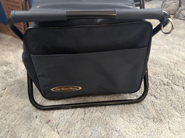 Camp Chair Cooler, Navy Blue, 12" high, folds to carry - photo 2