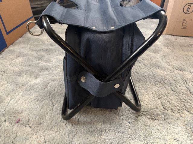 Camp Chair Cooler, Navy Blue, 12" high, folds to carry - photo 3