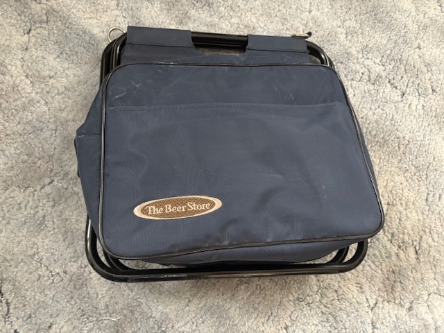 Camp Chair Cooler, Navy Blue, 12" high, folds to carry - photo 4