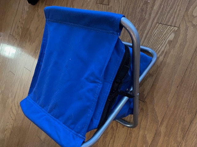 Camp Chair Cooler, Light Blue, 12" high, folds to carry