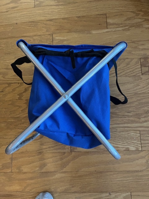 Camp Chair Cooler, Light Blue, 12" high, folds to carry - photo 2