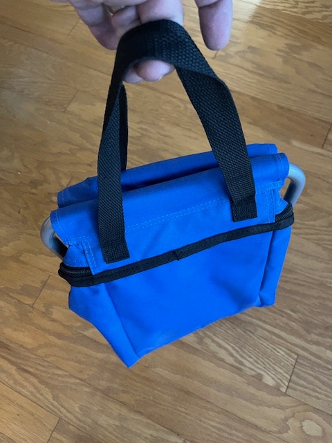 Camp Chair Cooler, Light Blue, 12" high, folds to carry - photo 4