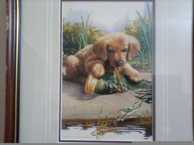 Vintage Yellow Lab Print and Plate - photo 2