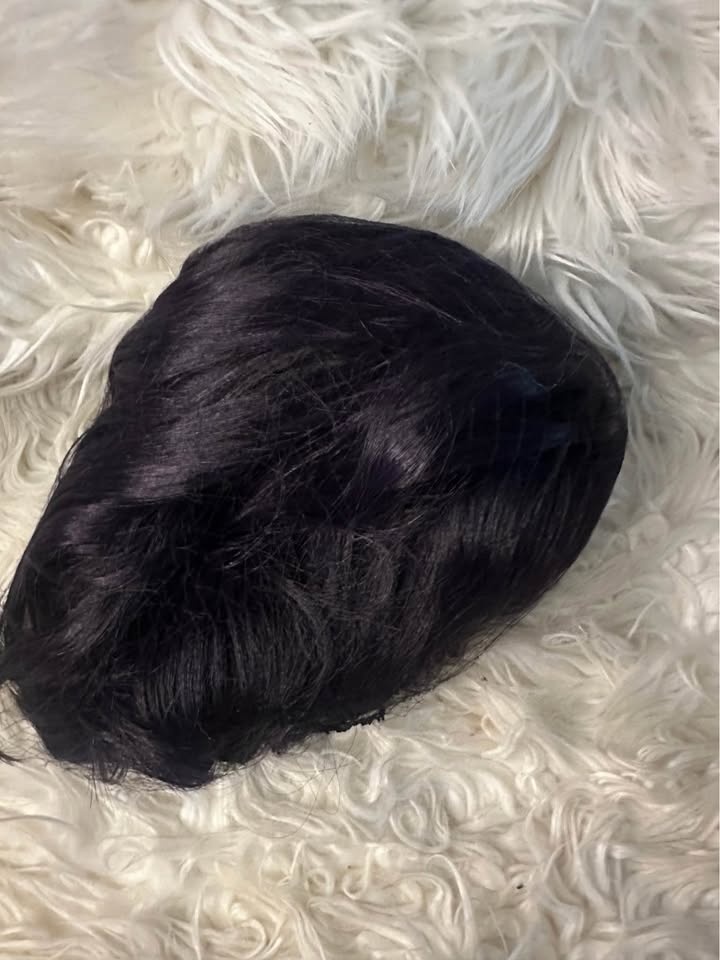 Pretty synthetic dark purple short wig - photo 3