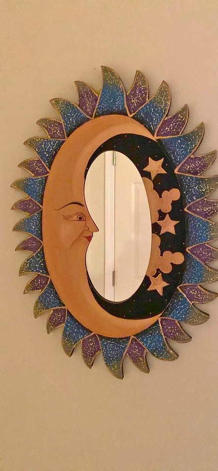 Moon and Sun Celestial Mirror 24 in x 16 in