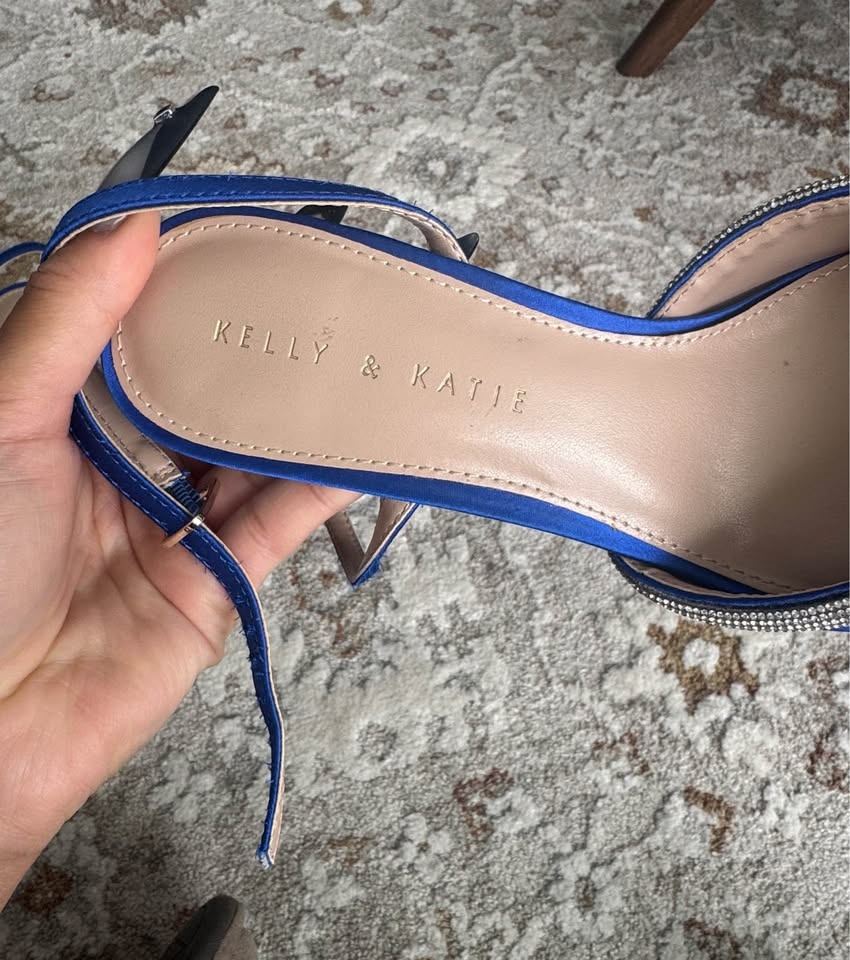 Kelly & Katie Royal Blue Sparkly Bow Heels - photo 4