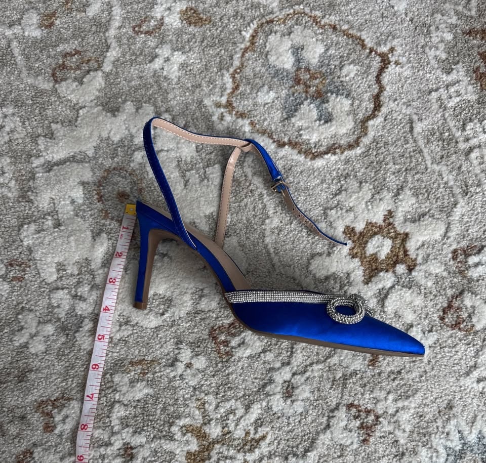 Kelly & Katie Royal Blue Sparkly Bow Heels - photo 5