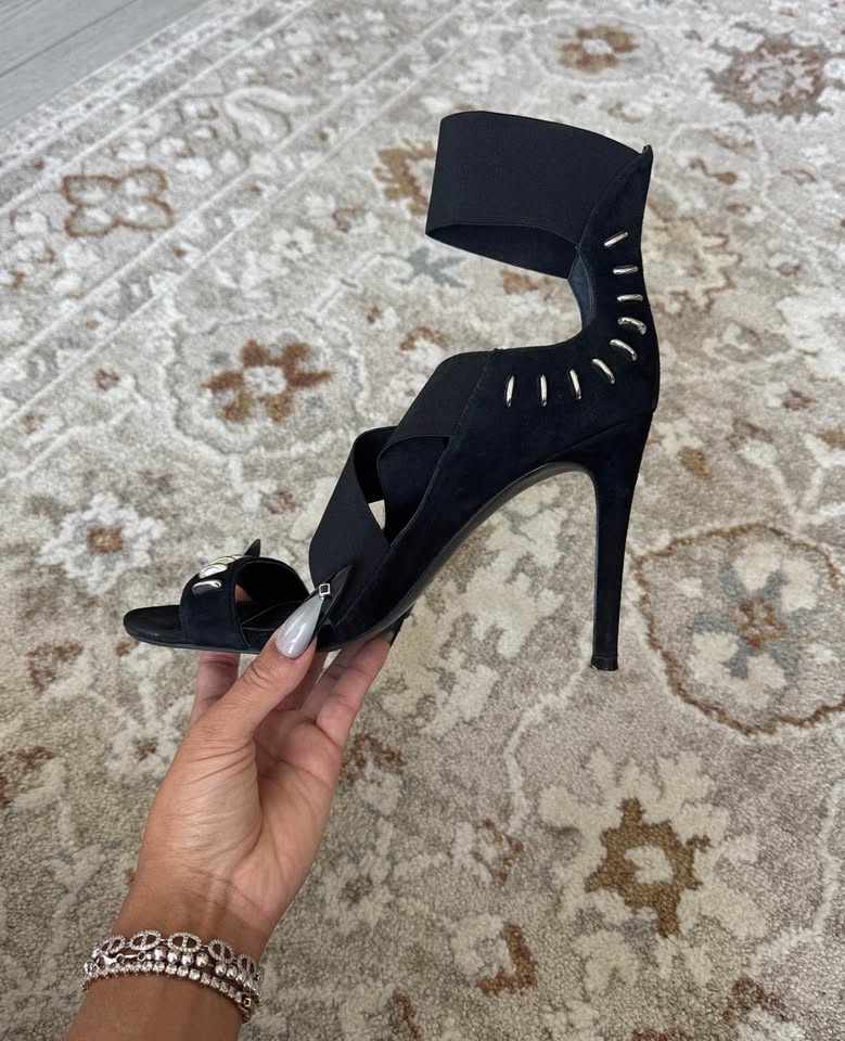 Kendall + Kylie Black Studded Ankle Strap Heels - photo 2