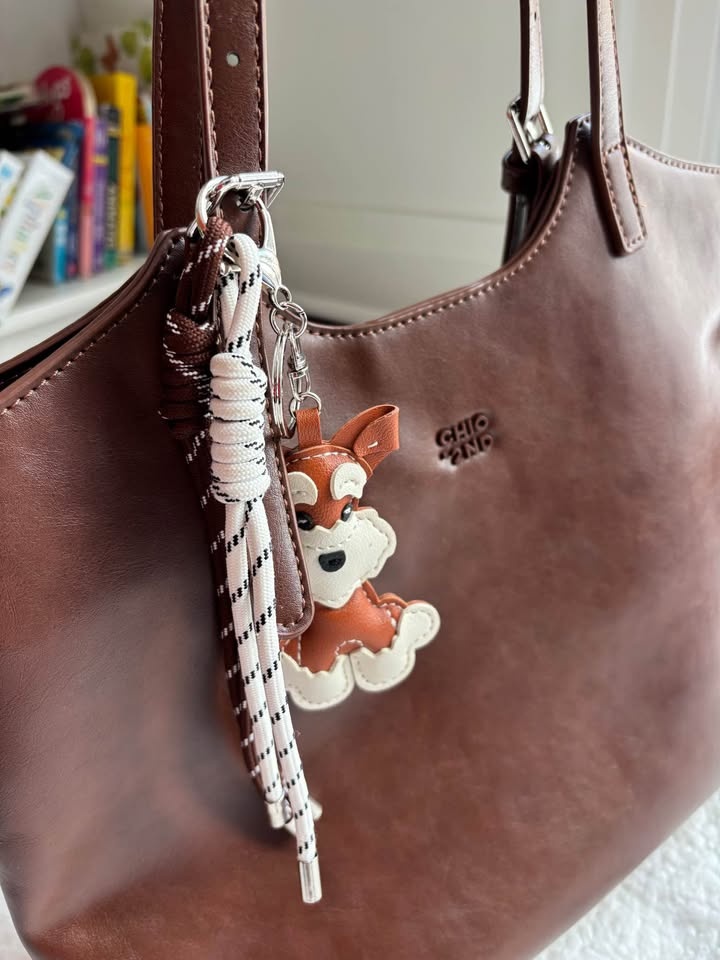 WITH HER X CHIO '2ND Cocoa Pup Brown Leather Tote - photo 4