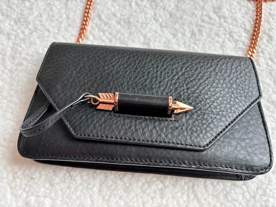 Mackage Black Leather Crossbody Wallet/Bag