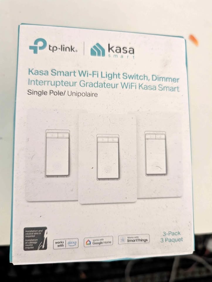 Kasa Smart Wifi Light Switch Dimmer 3-pack