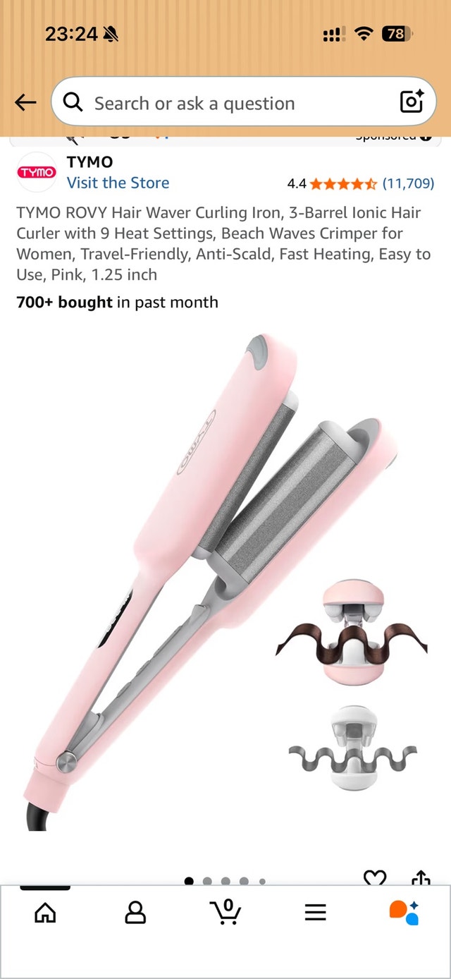 TYMO Rovy 3 Barrel Hair Waver - Pink (1.25") - New Open Box - photo 2